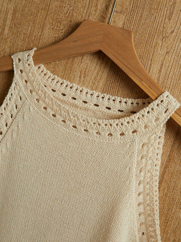 Top tricotat SHEIN, crem