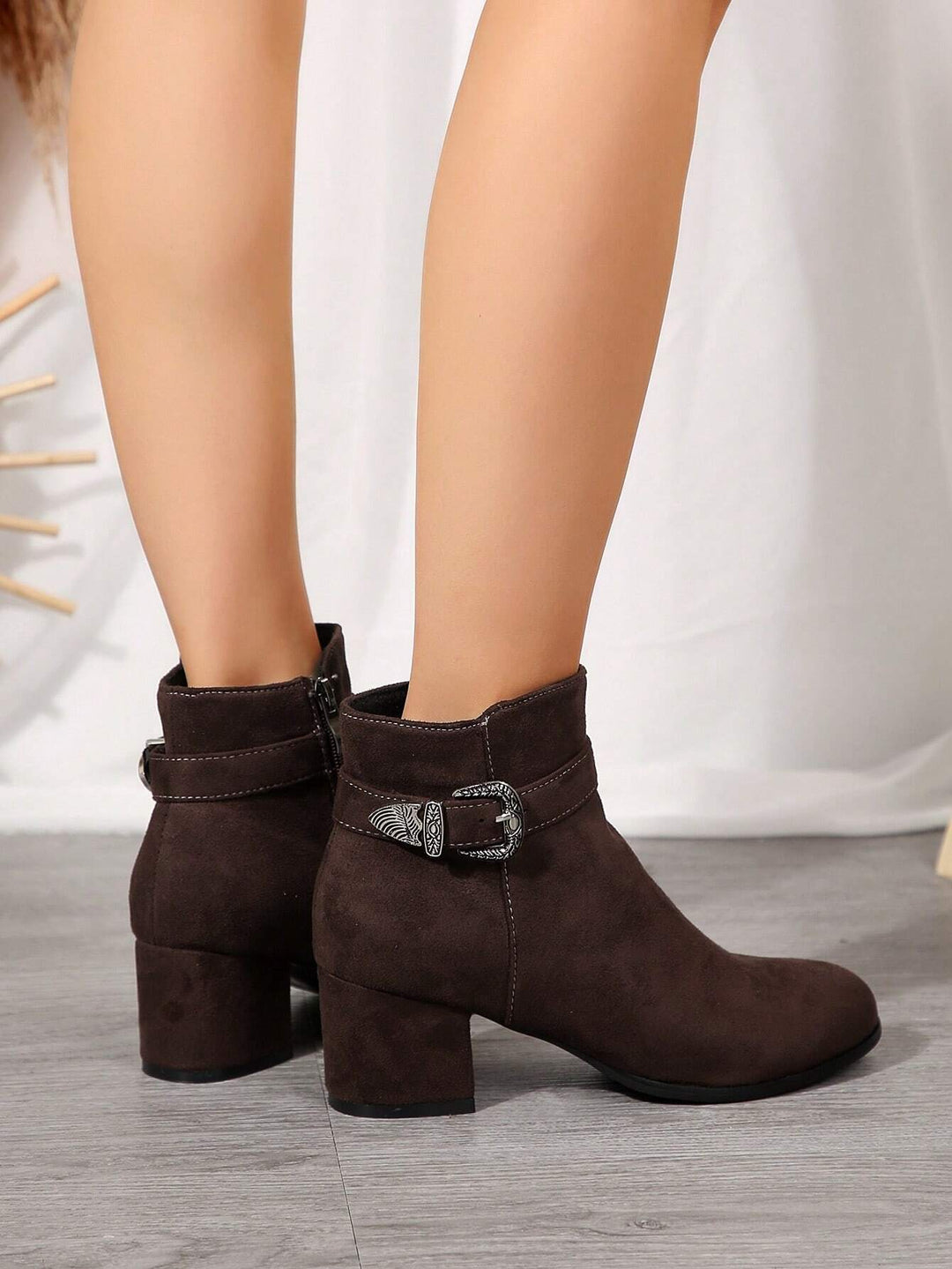 Botine SHEIN, maro