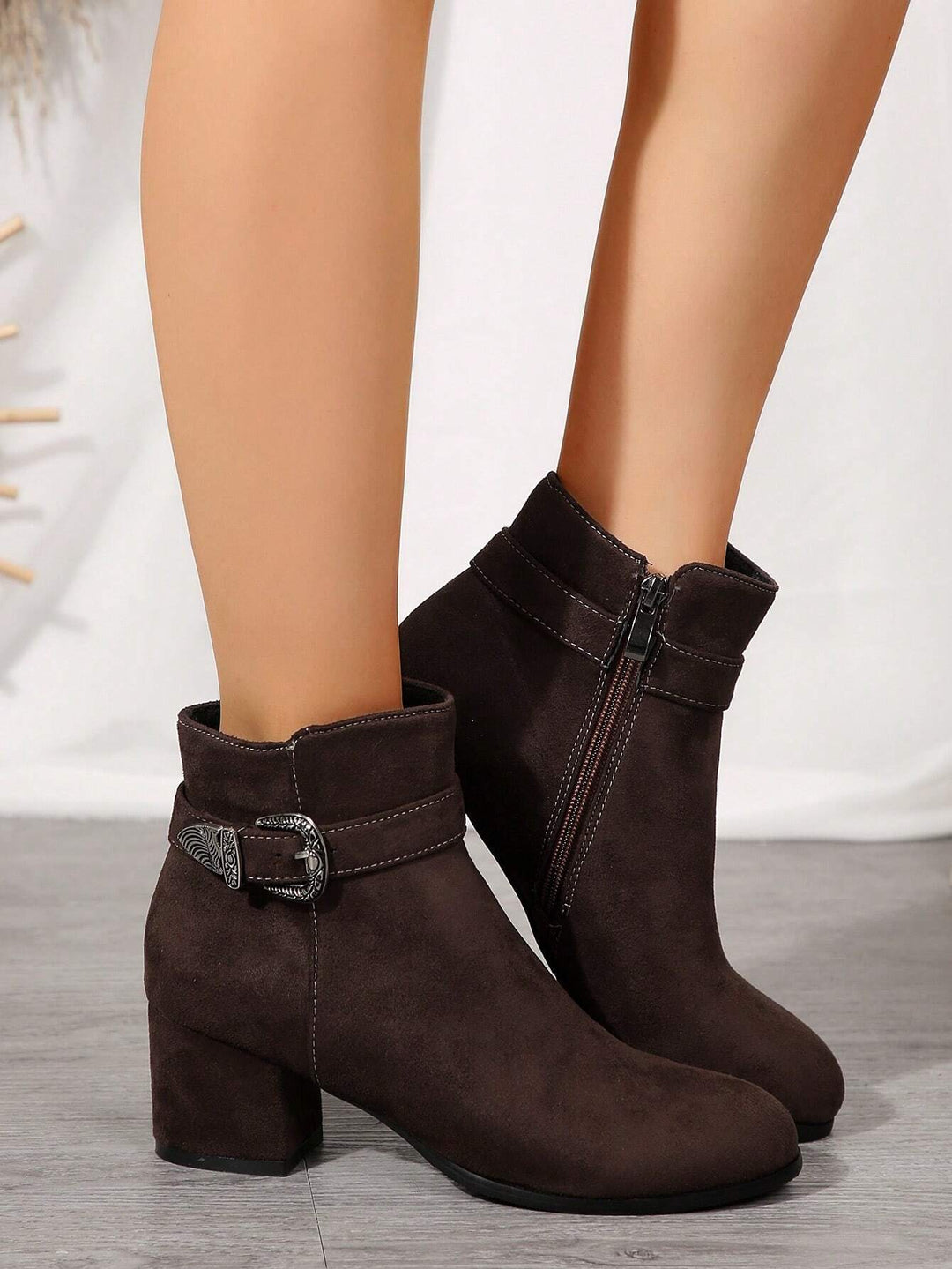 Botine SHEIN, maro