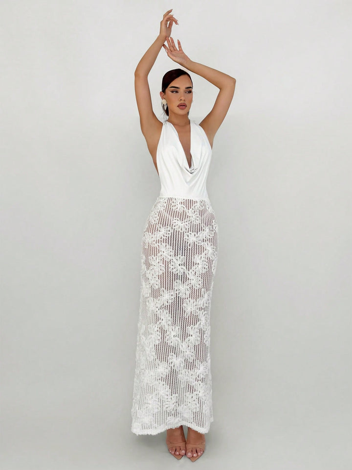 Rochie maxi SHEIN, bej