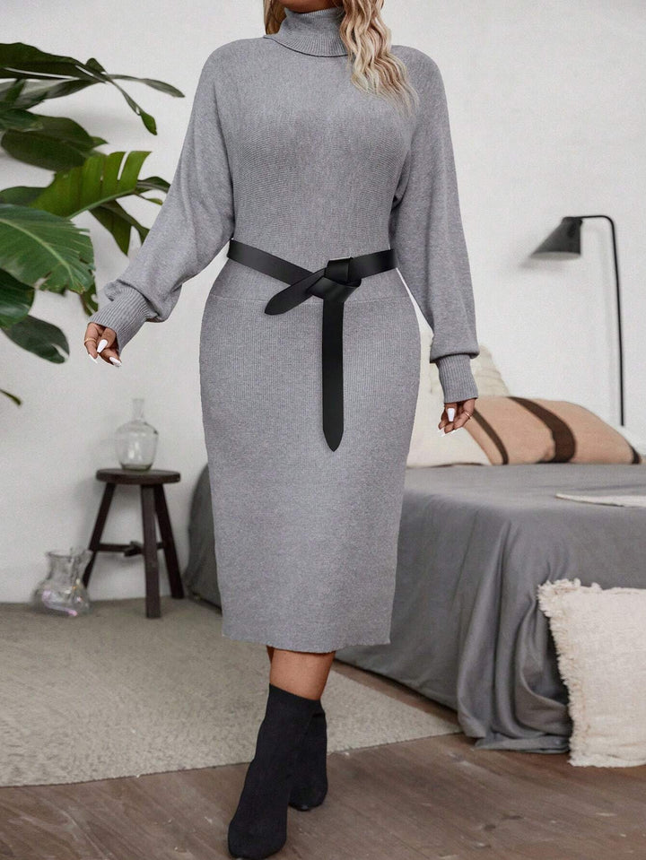 Rochie midi Shein Curve+, gri
