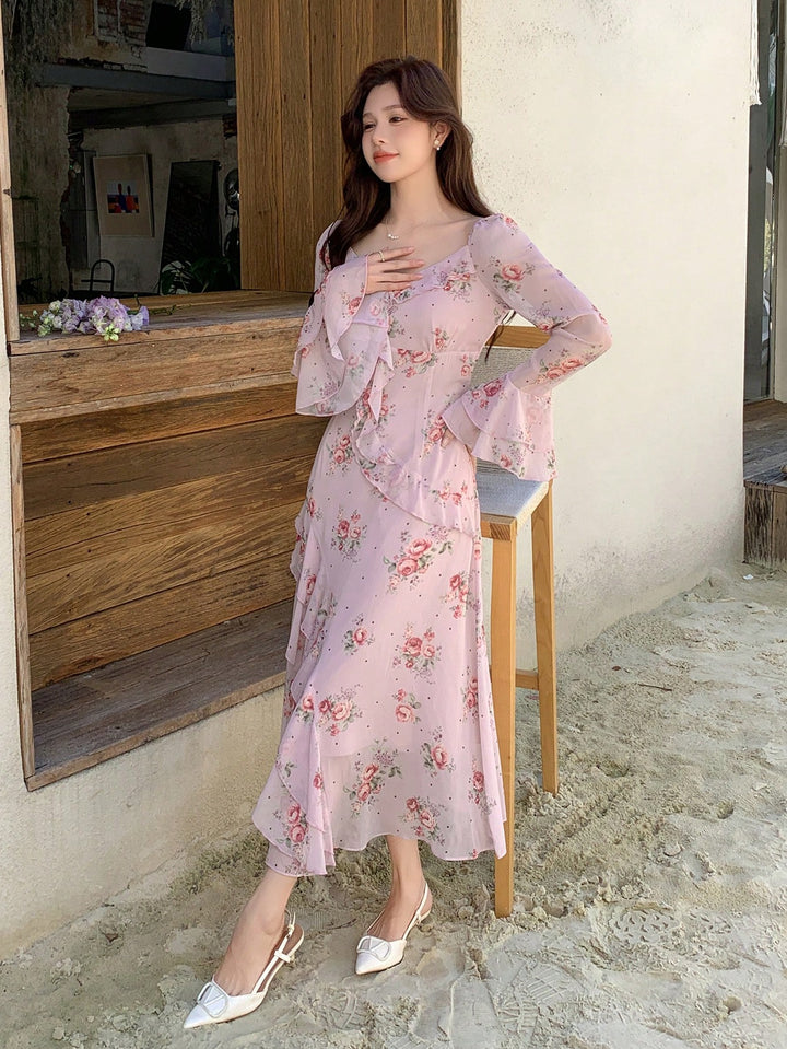 Rochie midi SHEIN, roz