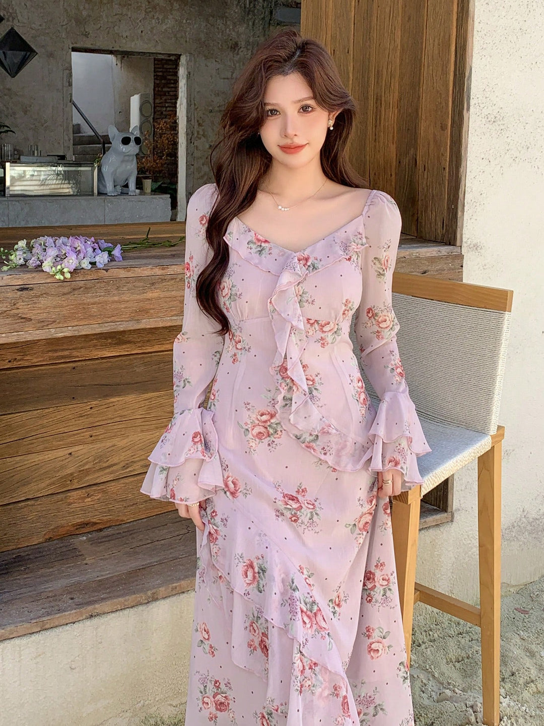 Rochie midi SHEIN, roz
