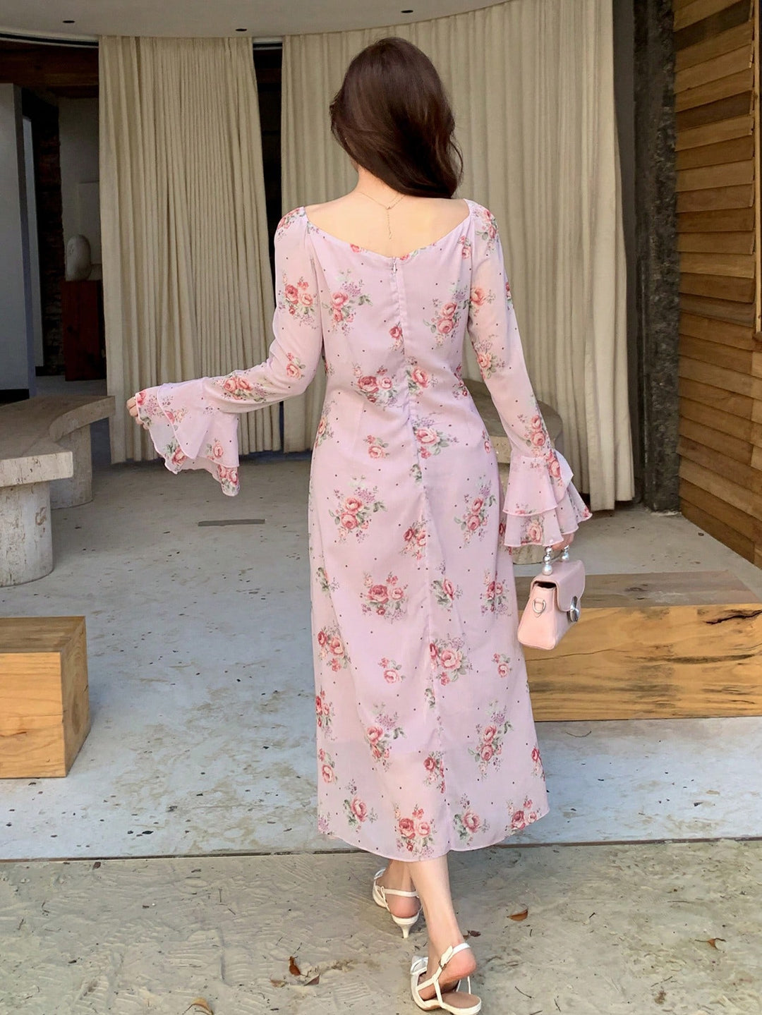 Rochie midi SHEIN, roz