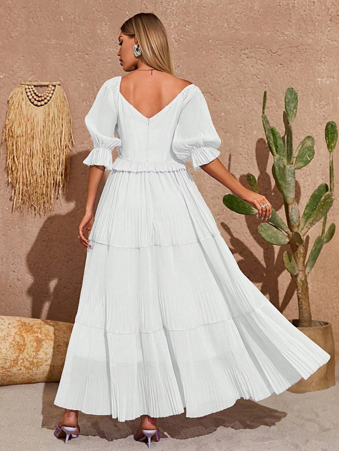 Rochie maxi SHEIN, alb
