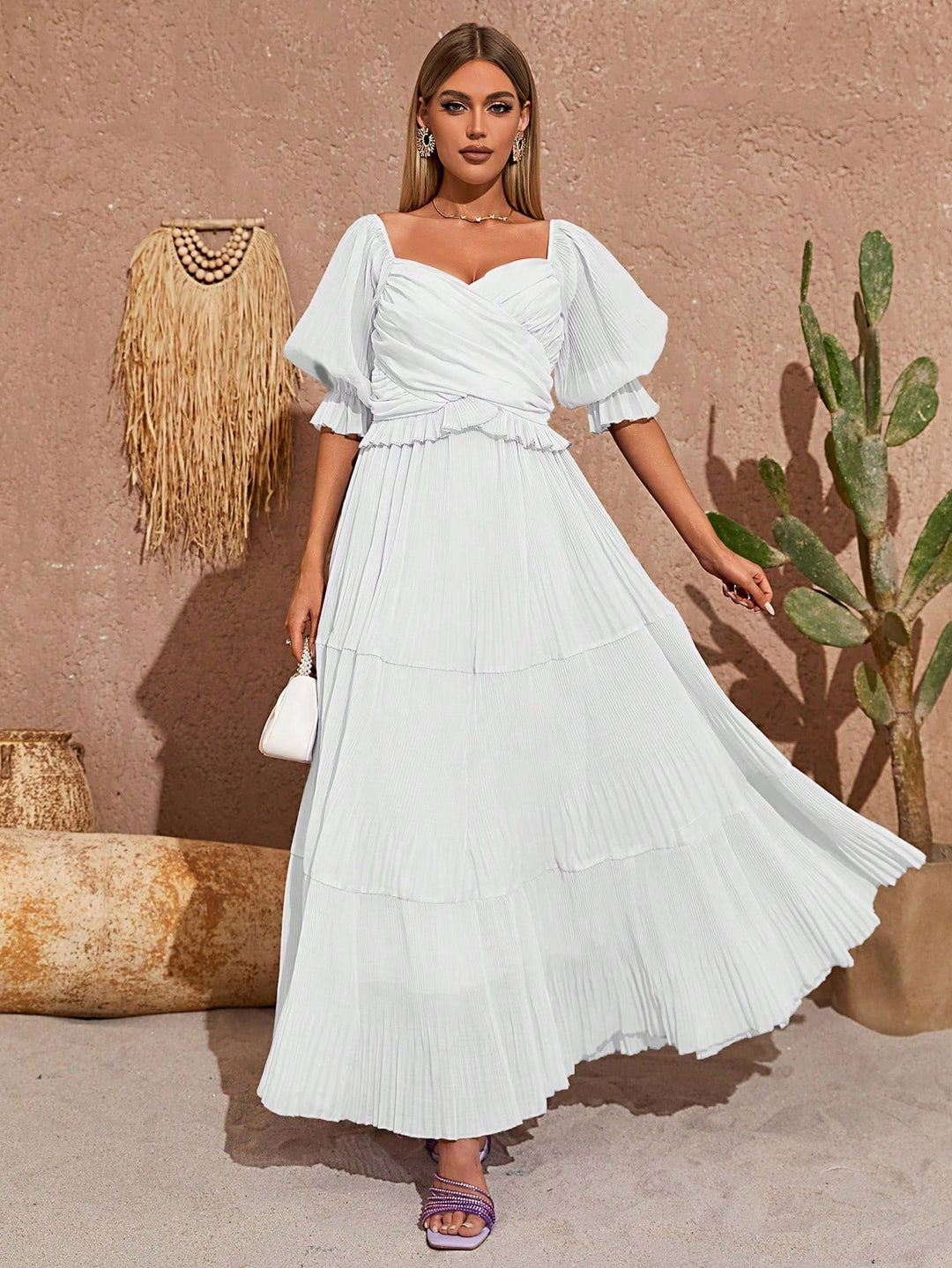 Rochie maxi SHEIN, alb