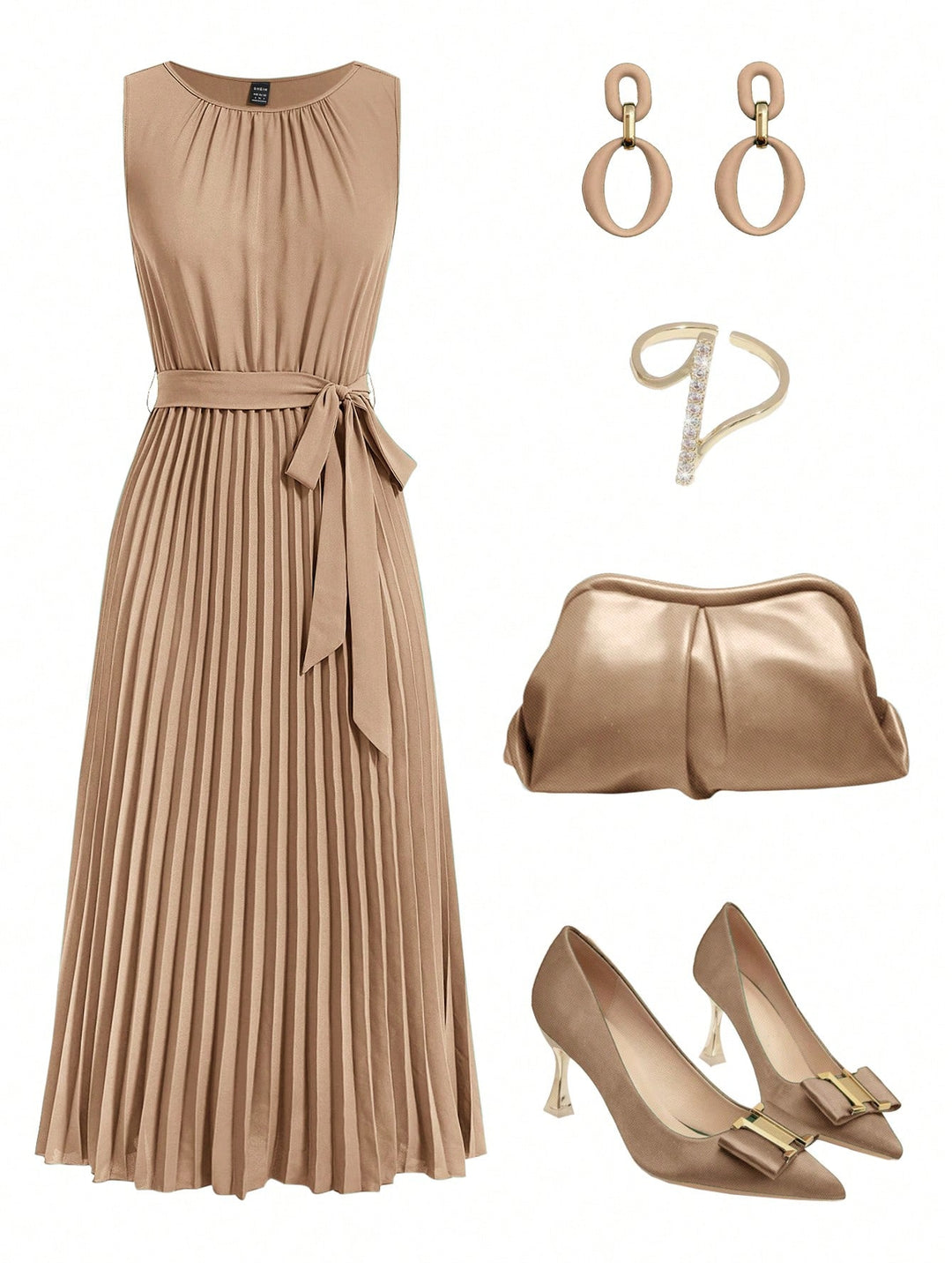 Rochie midi SHEIN, kaki