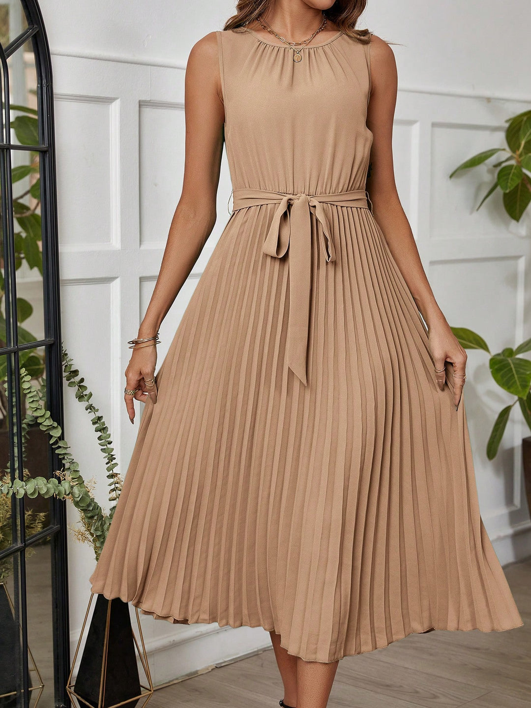 Rochie midi SHEIN, kaki