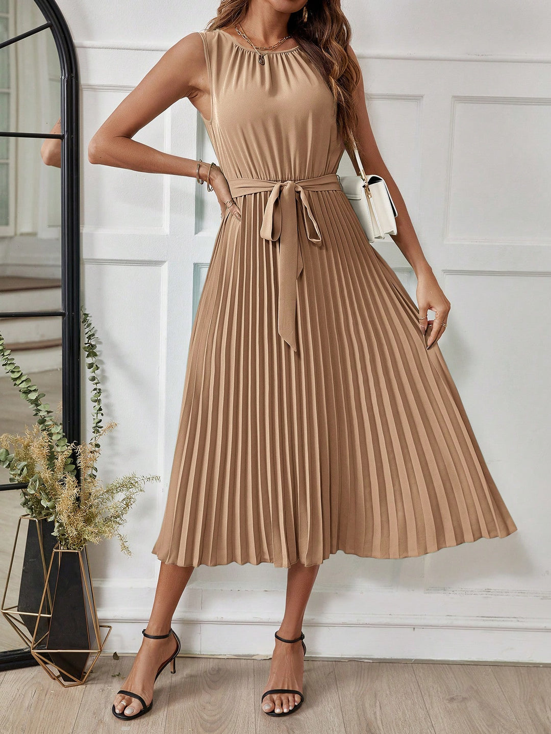 Rochie midi SHEIN, kaki