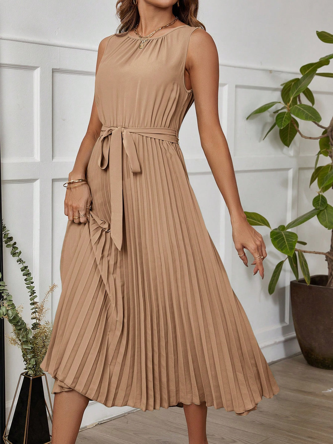 Rochie midi SHEIN, kaki