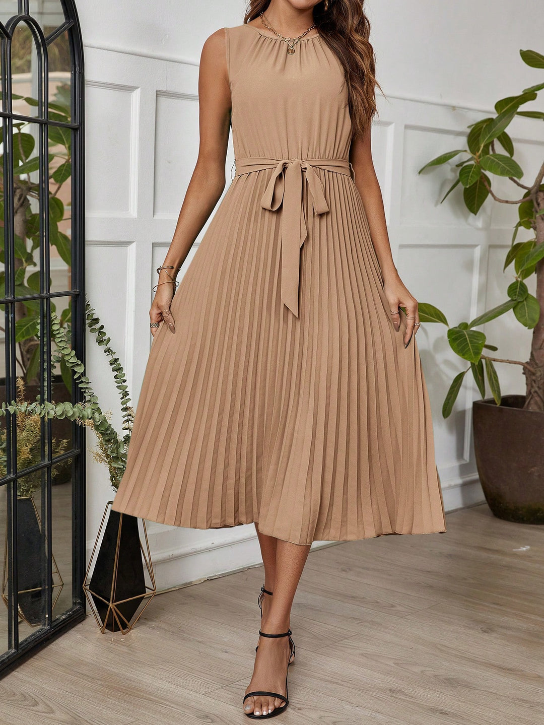 Rochie midi SHEIN, kaki