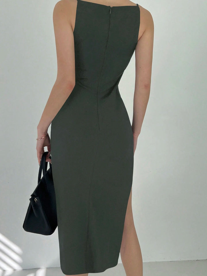 Rochie midi SHEIN, kaki