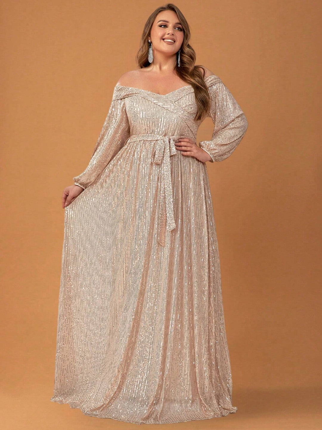 Rochie maxi SHEIN, auriu