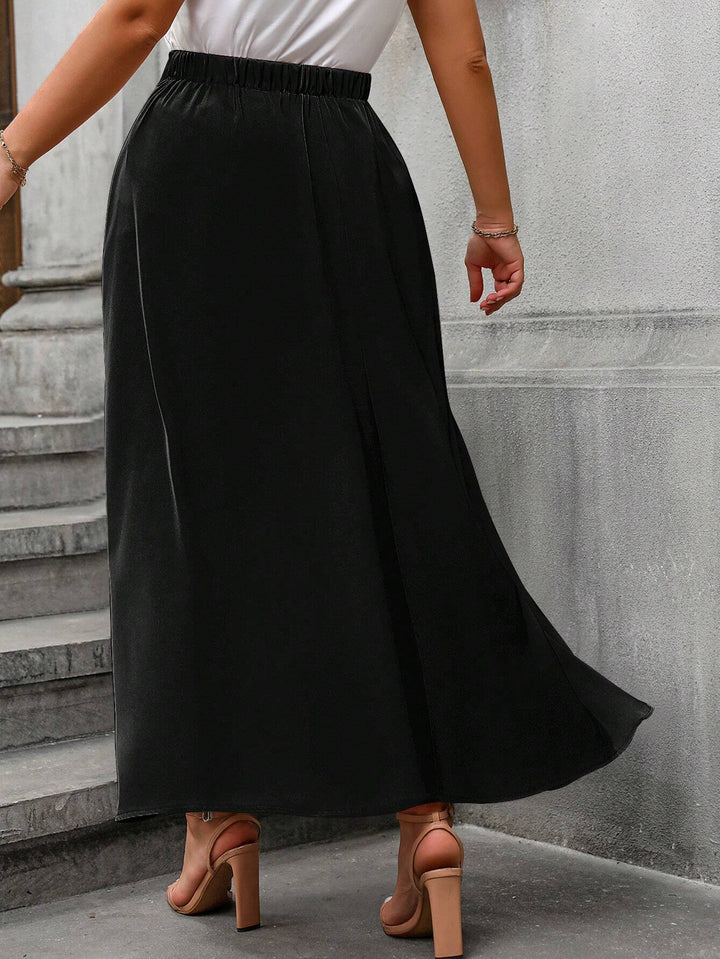 Fustă maxi Shein Curve+, negru