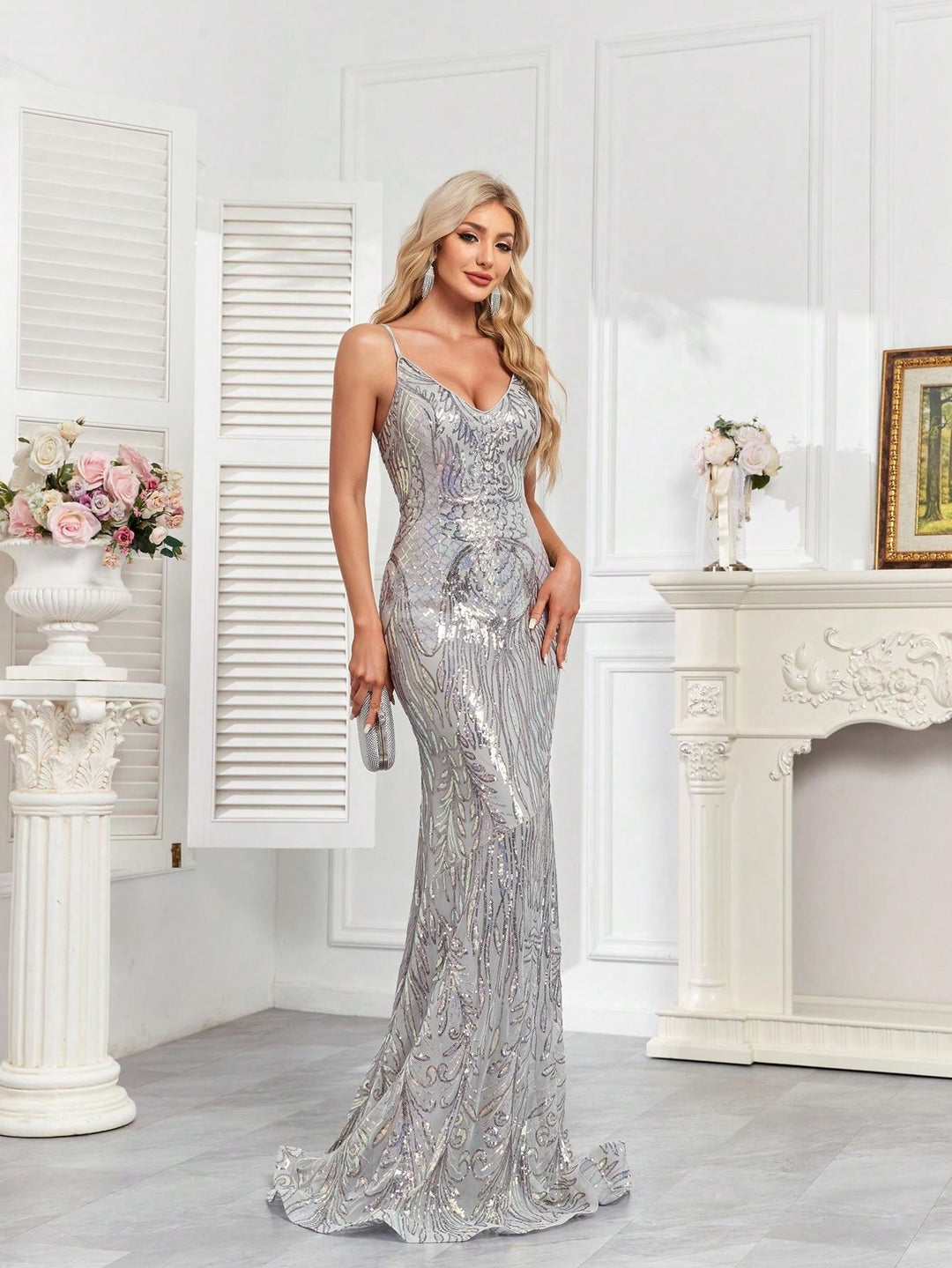 Rochie maxi SHEIN, gri