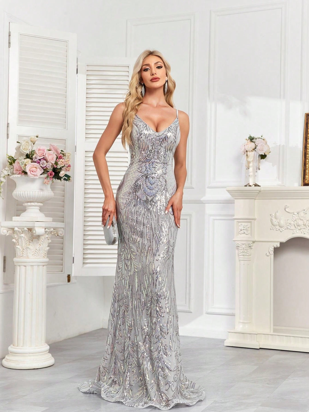 Rochie maxi SHEIN, gri