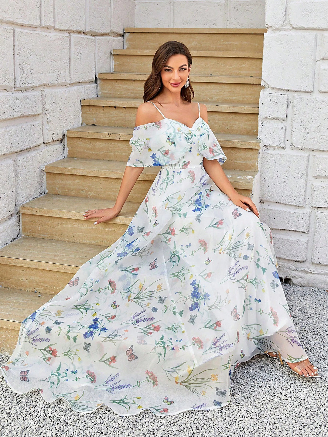 Rochie maxi SHEIN, alb