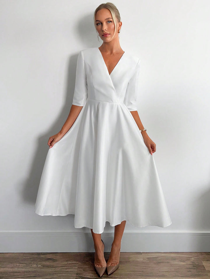 Rochie midi SHEIN, alb