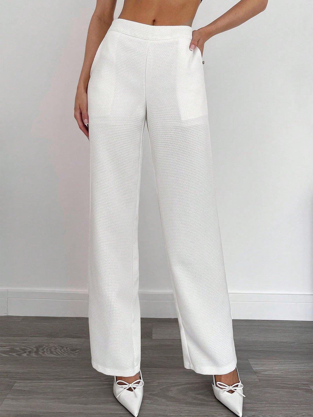 Pantalon SHEIN, alb
