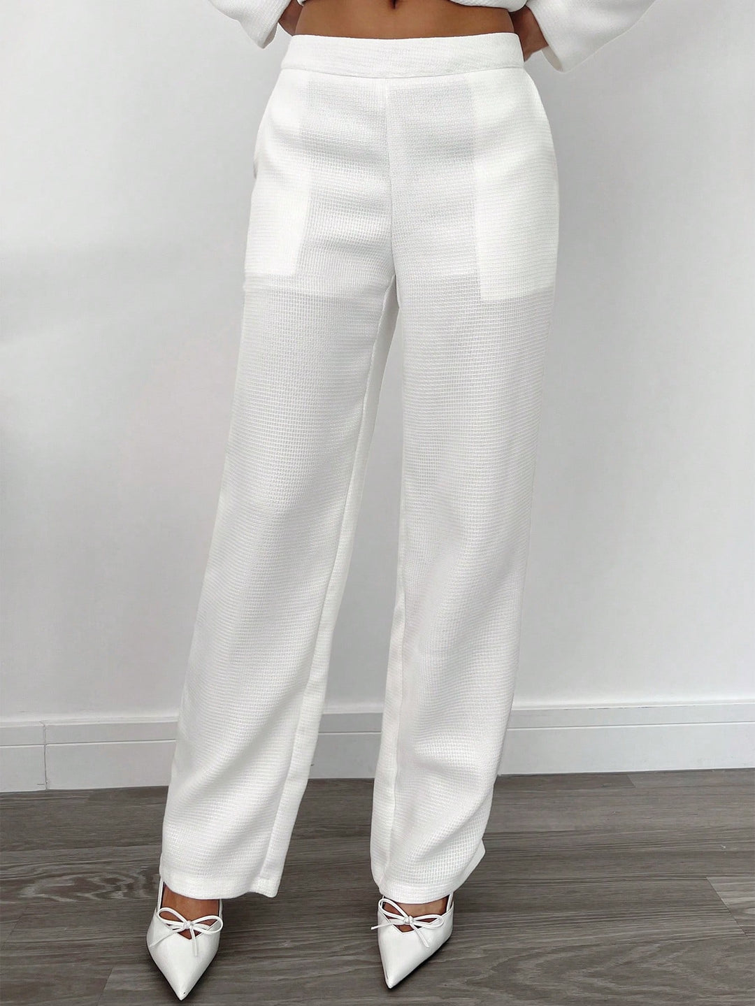 Pantalon SHEIN, alb