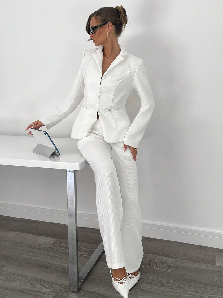 Pantalon SHEIN, alb