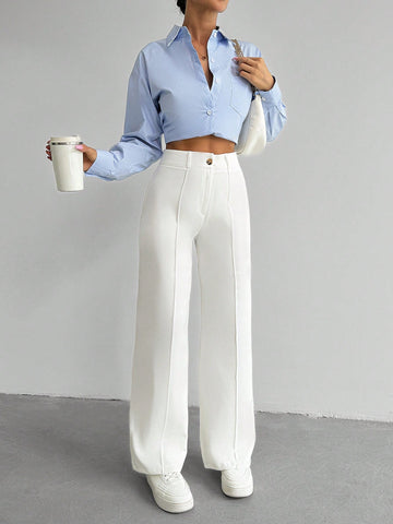 Pantalon SHEIN, alb
