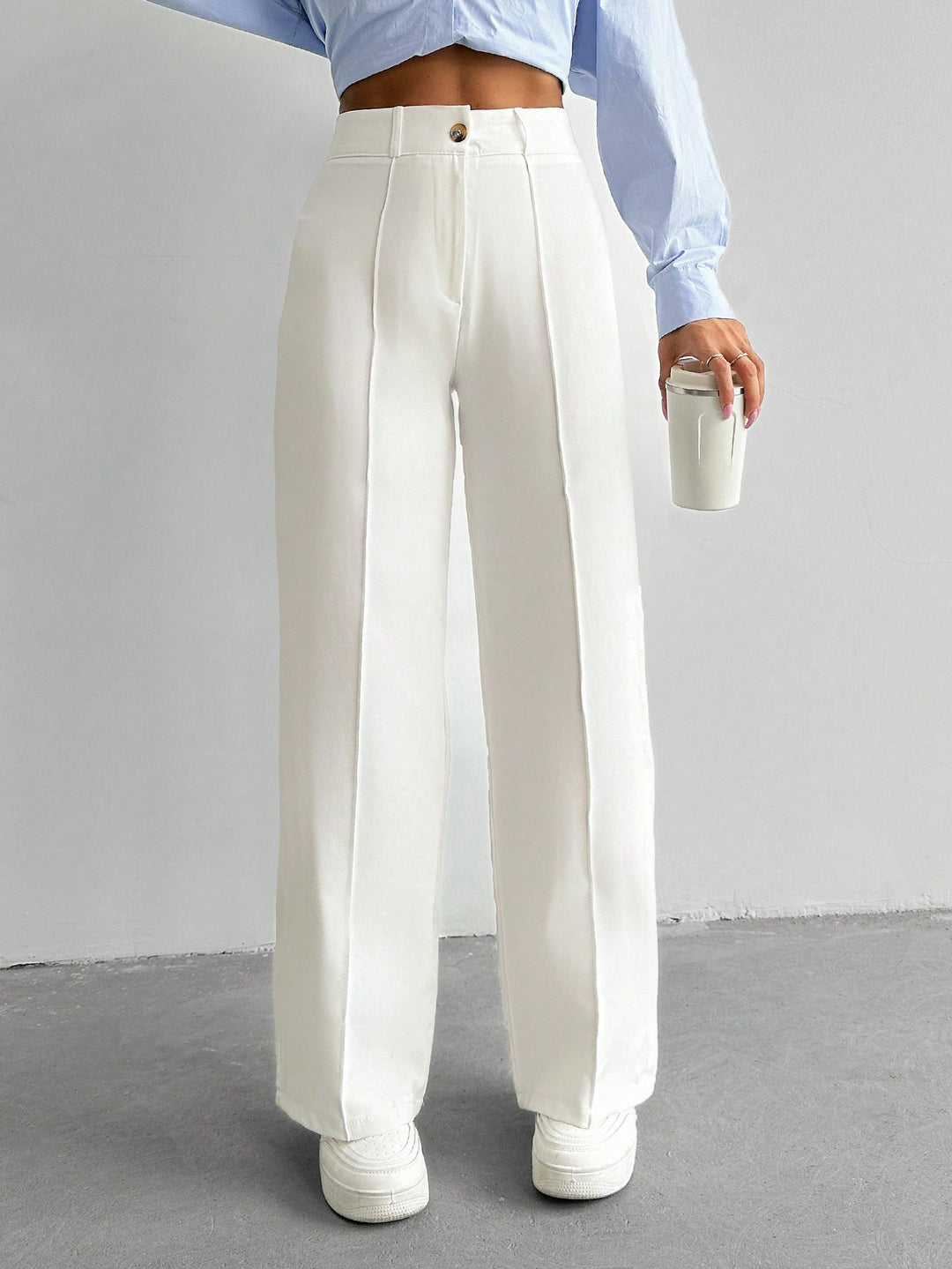 Pantalon SHEIN, alb