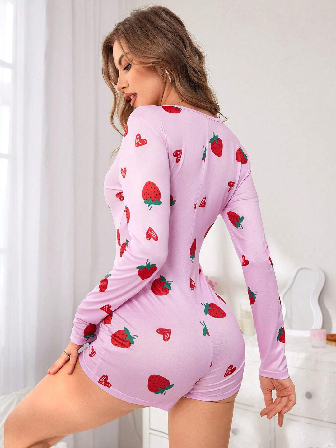 Salopetă scurtă de pijama SHEIN, roz