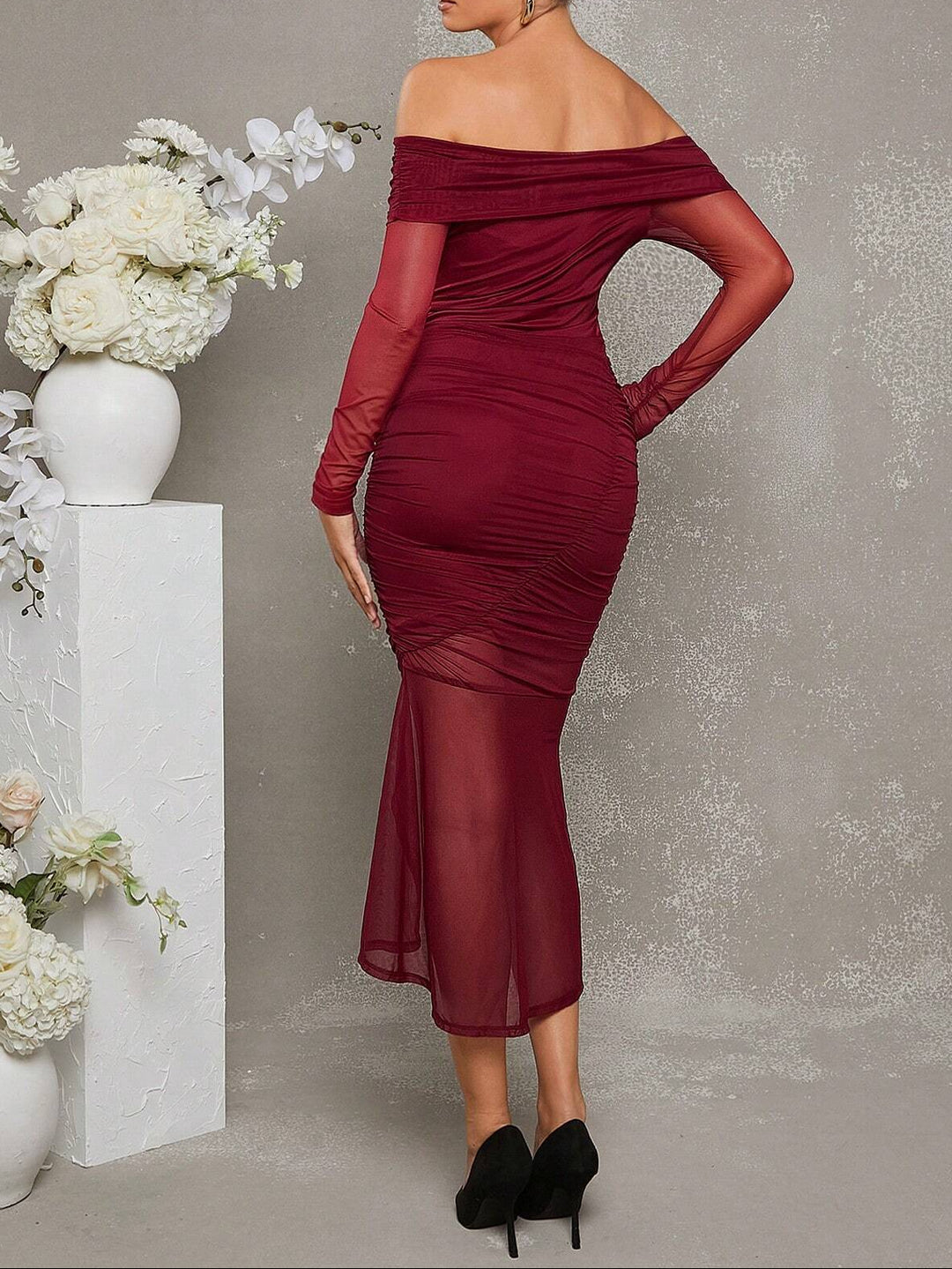 Rochie midi Shein, vișiniu