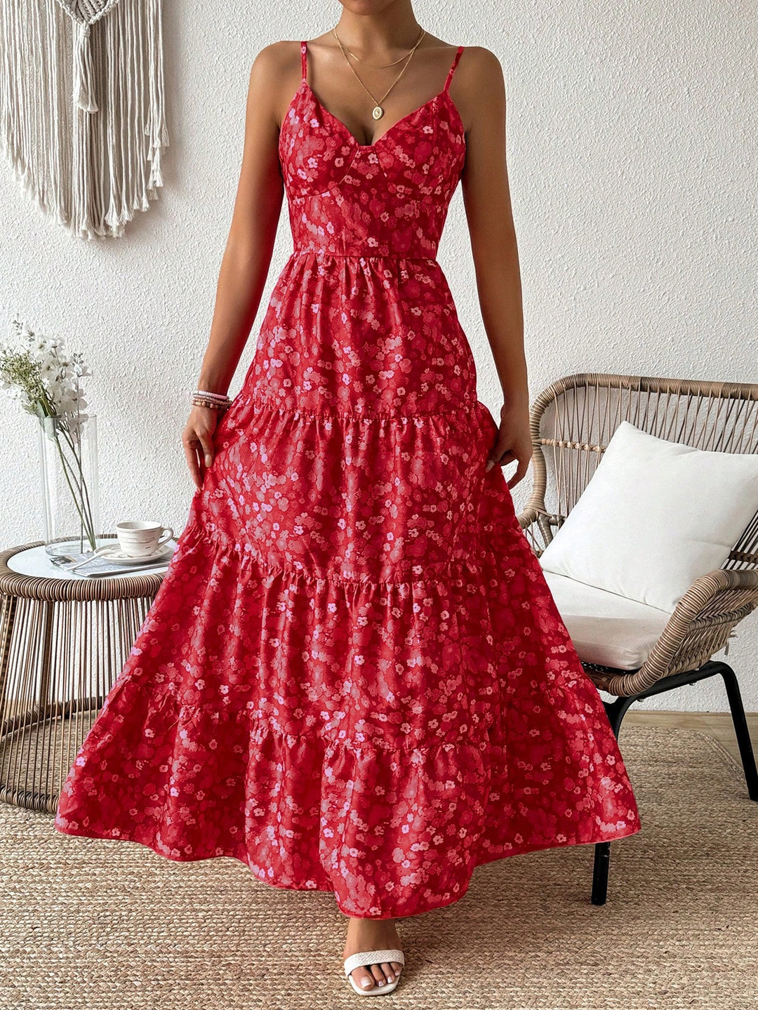 Rochie maxi SHEIN, roșu