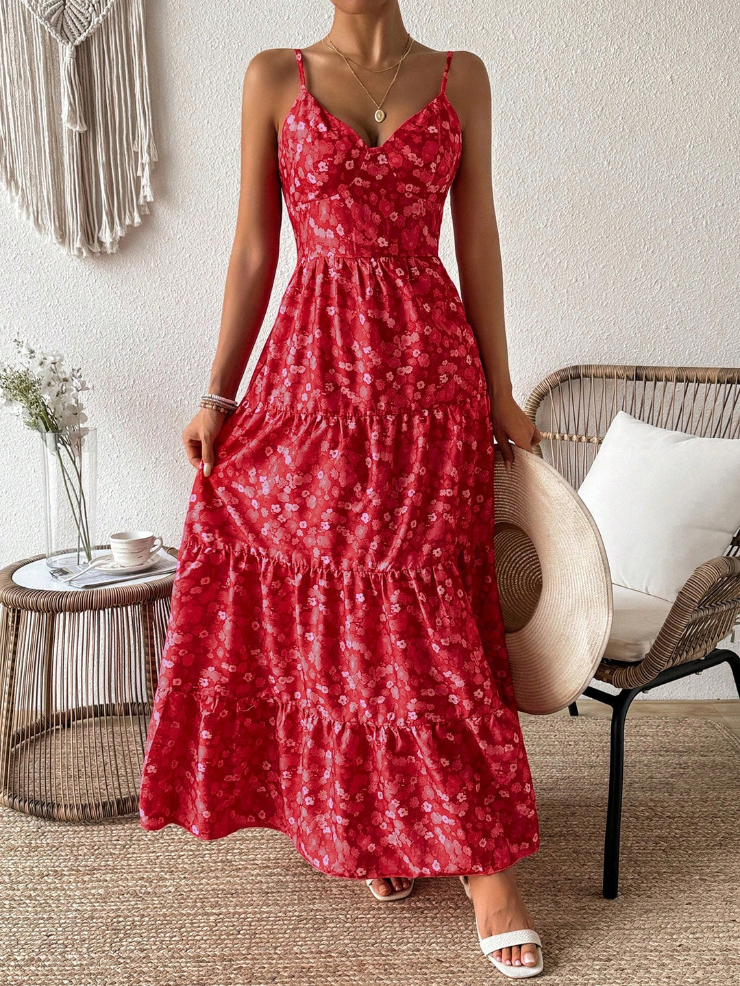 Rochie maxi SHEIN, roșu