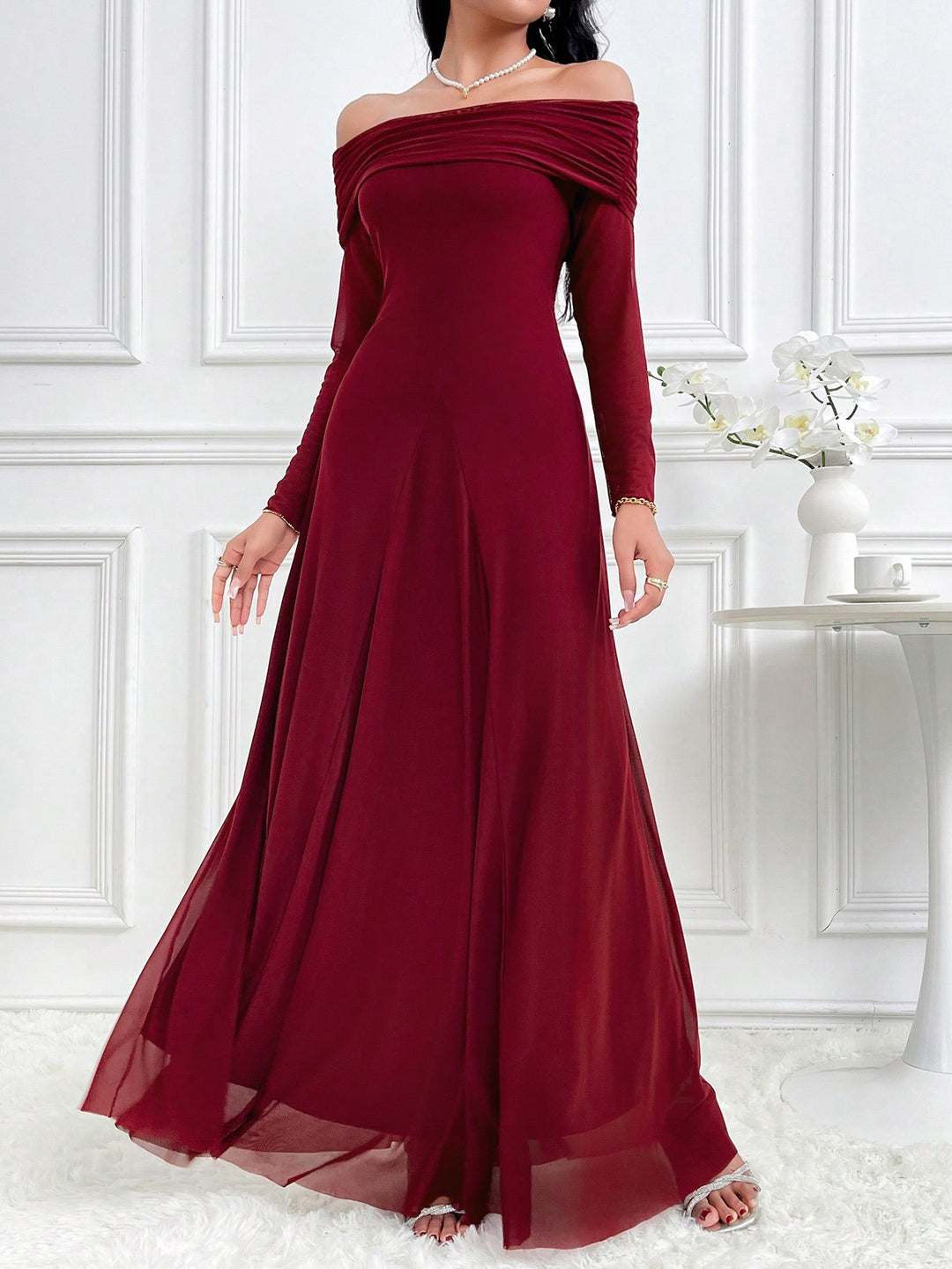 Rochie maxi SHEIN, vișiniu