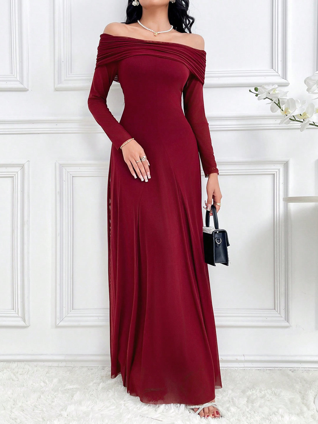 Rochie maxi SHEIN, vișiniu