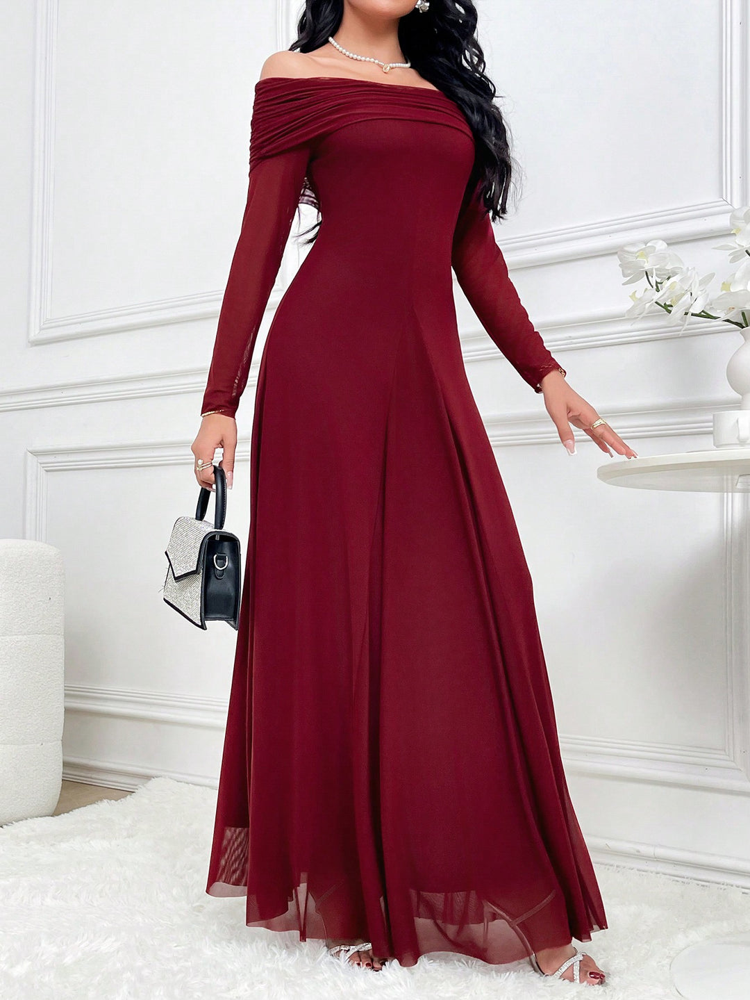 Rochie maxi SHEIN, vișiniu