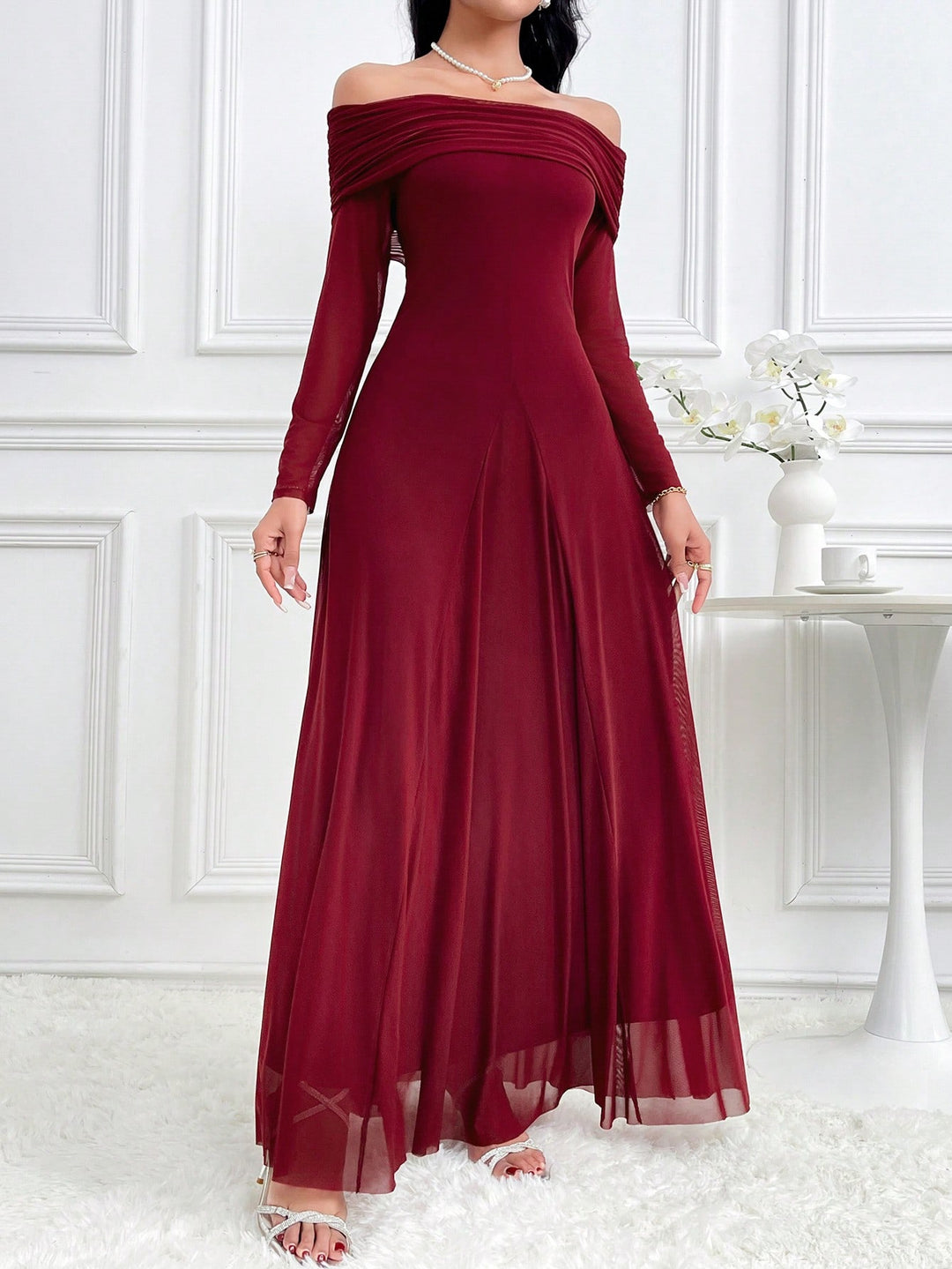 Rochie maxi SHEIN, vișiniu