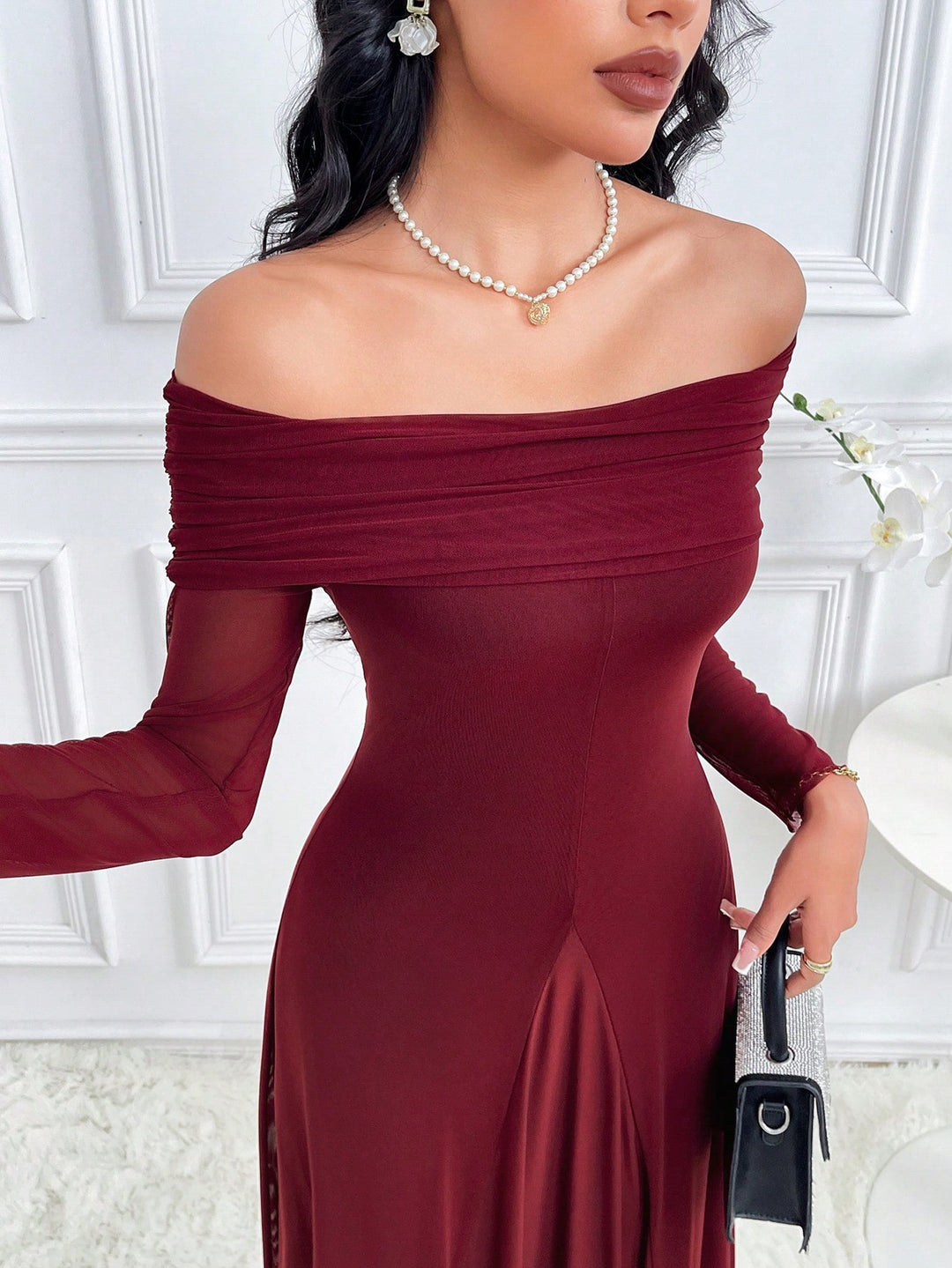 Rochie maxi SHEIN, vișiniu