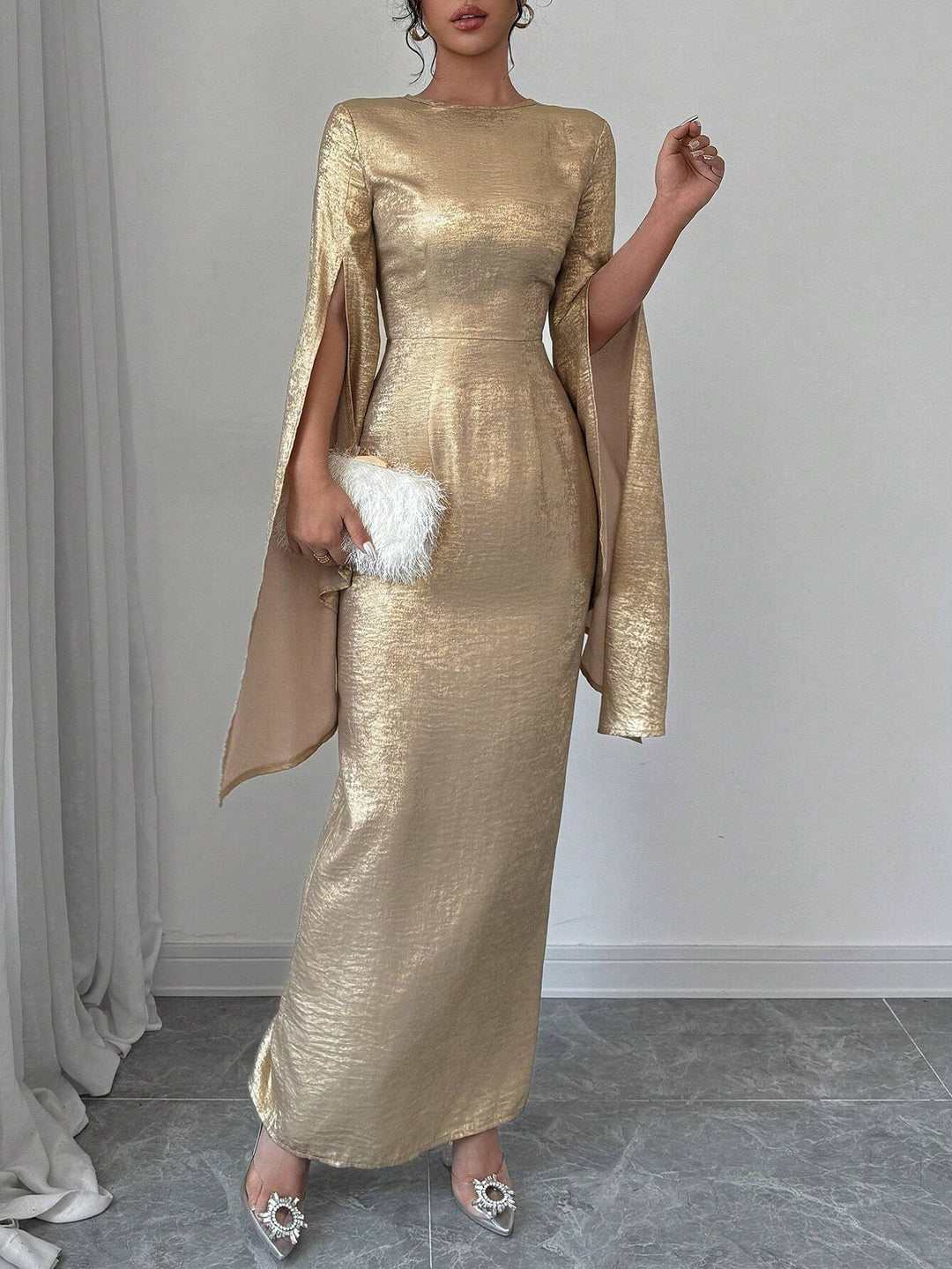 Rochie maxi Shein, auriu