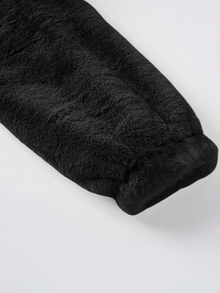 Haină de blană SHEIN, negru
