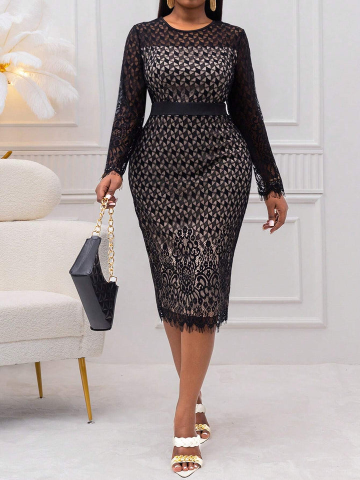 Rochie midi Shein Curve+, negru