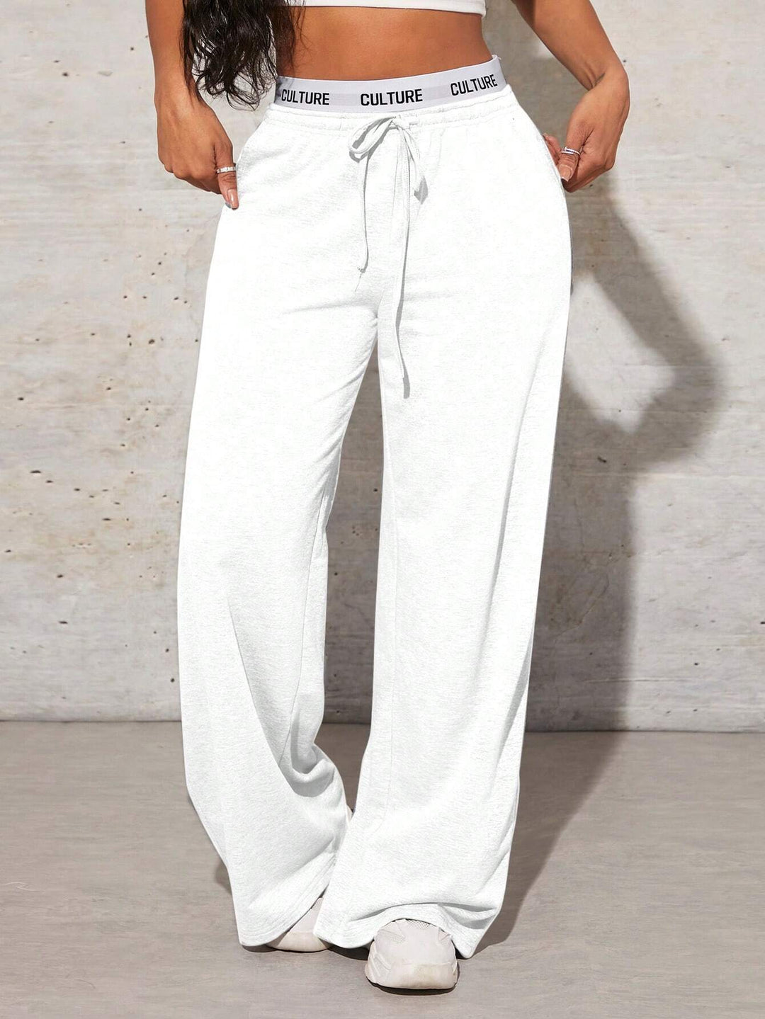 Pantaloni SHEIN, alb