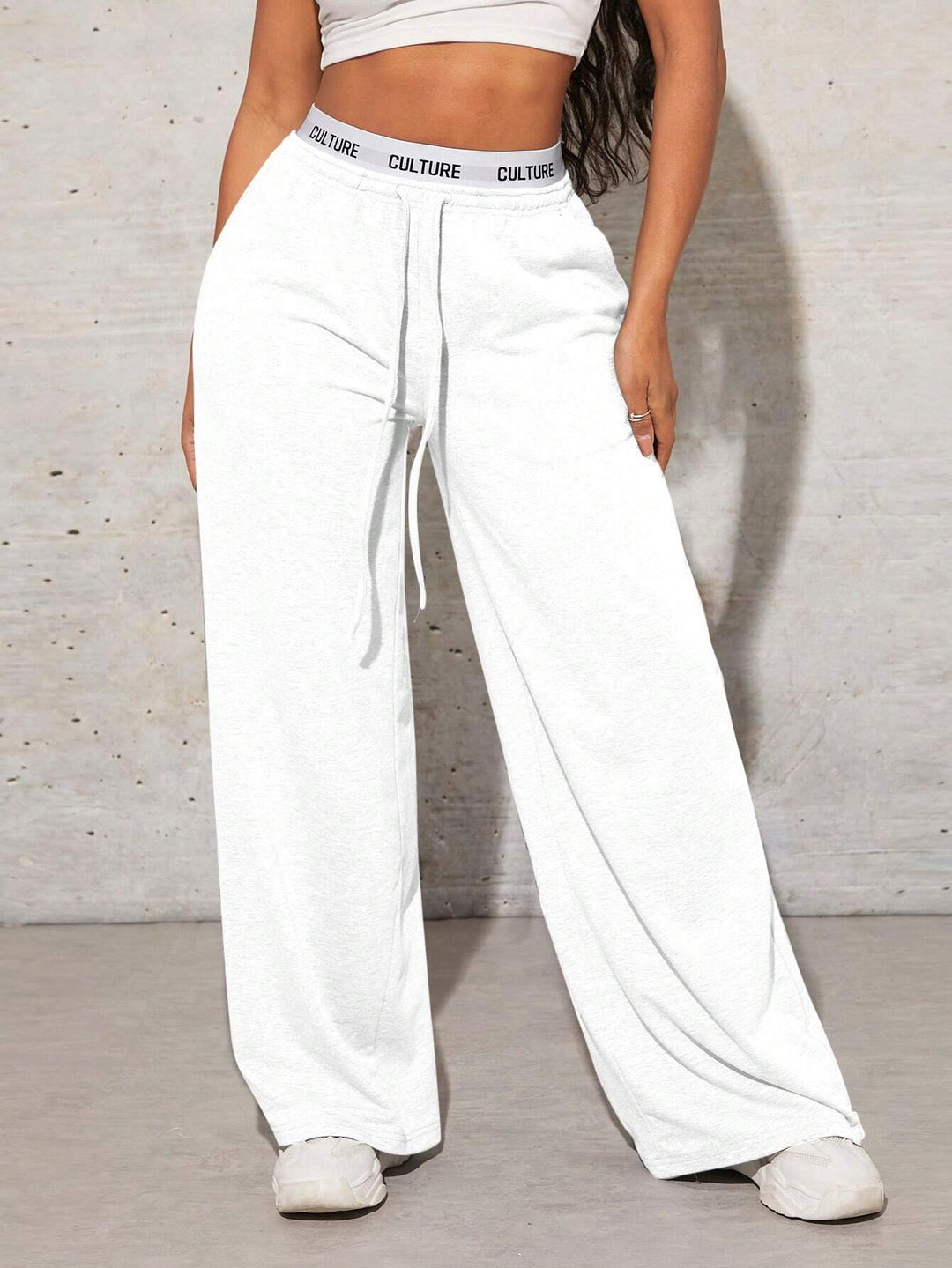 Pantaloni SHEIN, alb