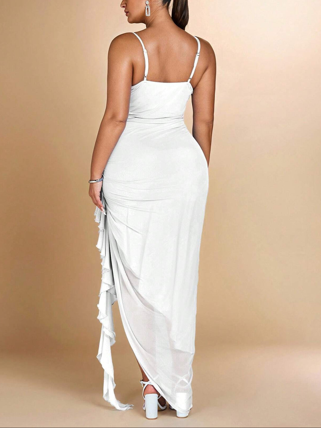 Rochie maxi Shein Curve+, alb