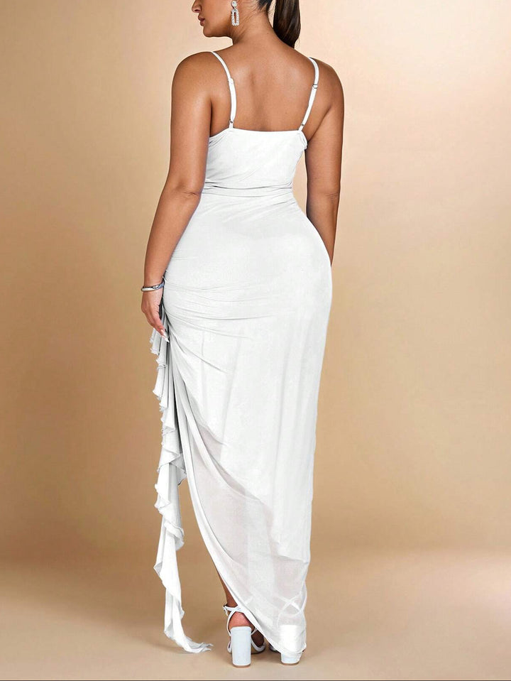 Rochie maxi Shein Curve+, alb