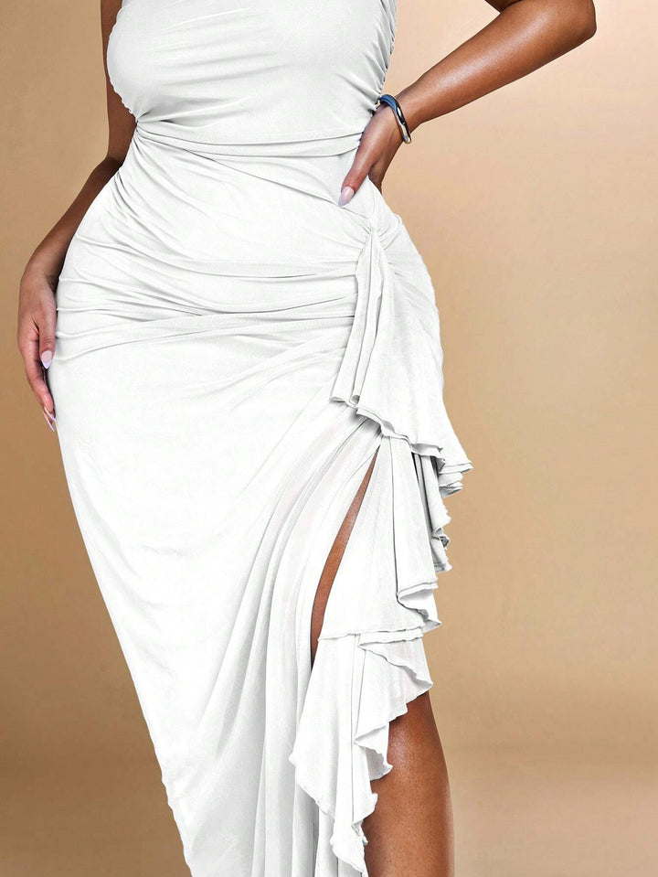Rochie maxi Shein Curve+, alb