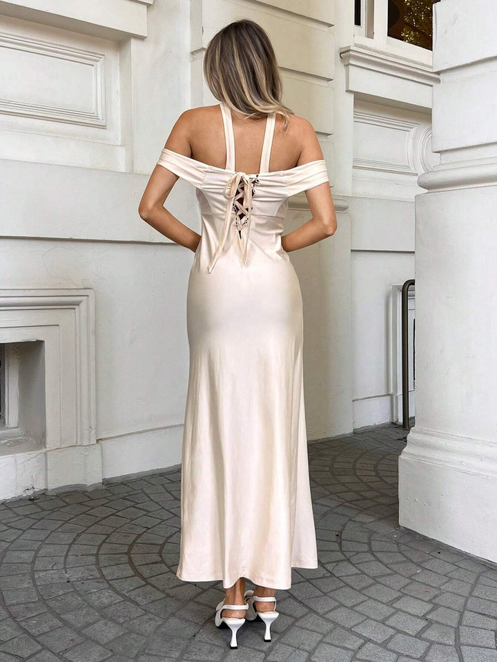 Rochie maxi SHEIN, crem