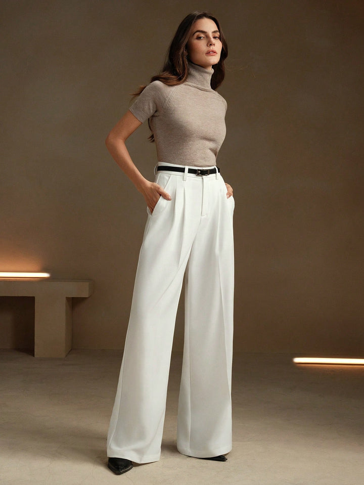 Pantalon SHEIN, alb