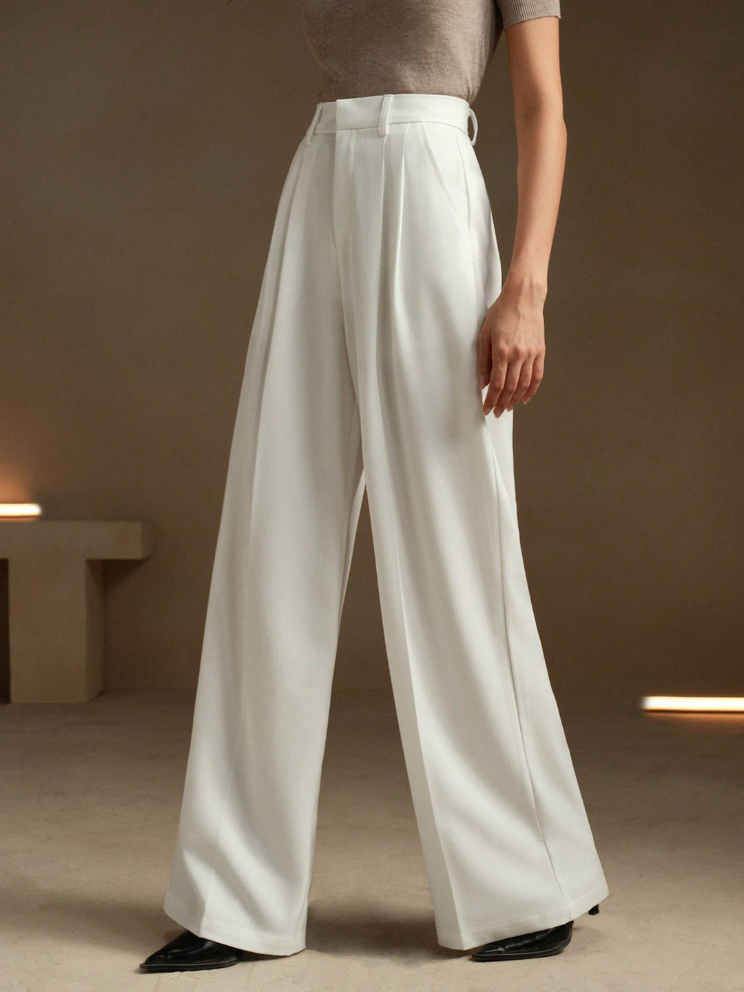 Pantalon SHEIN, alb