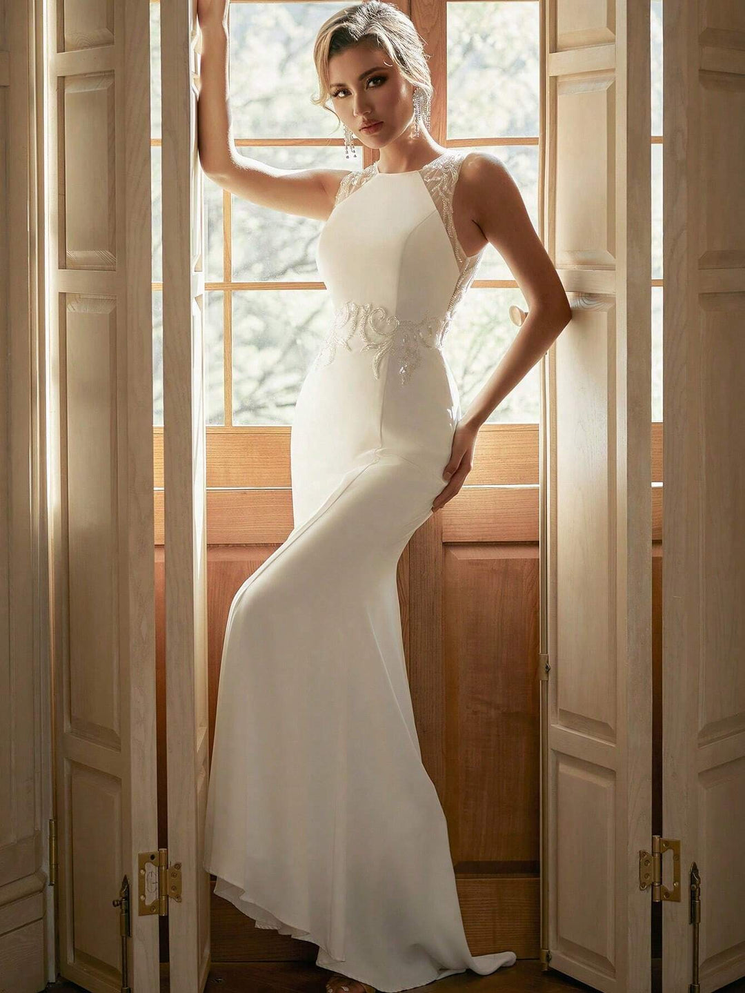 Rochie maxi SHEIN, alb