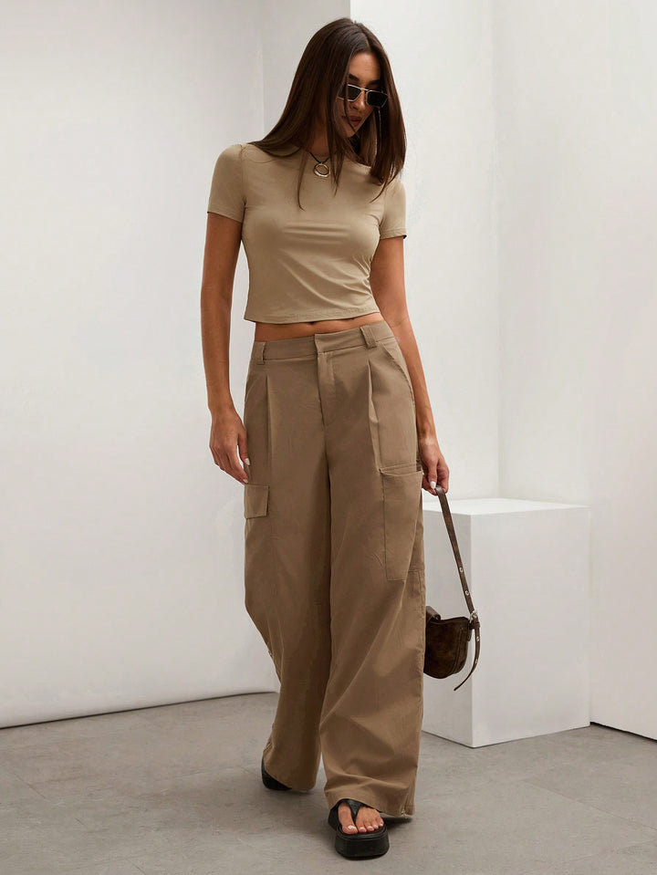 Pantaloni SHEIN, maro
