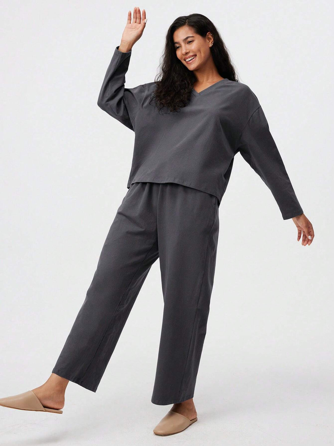 Compleu pijamale SHEIN, gri